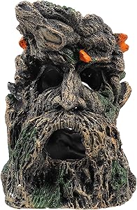 Balacoo Old Man Tree Face Reptile Log Hideaway Resin Wood Aquarium Decaying Trunk Reptile Hideout Hut Habitat Cave Decor Bark Bend Fish Tank Decor for Fish Shrimp