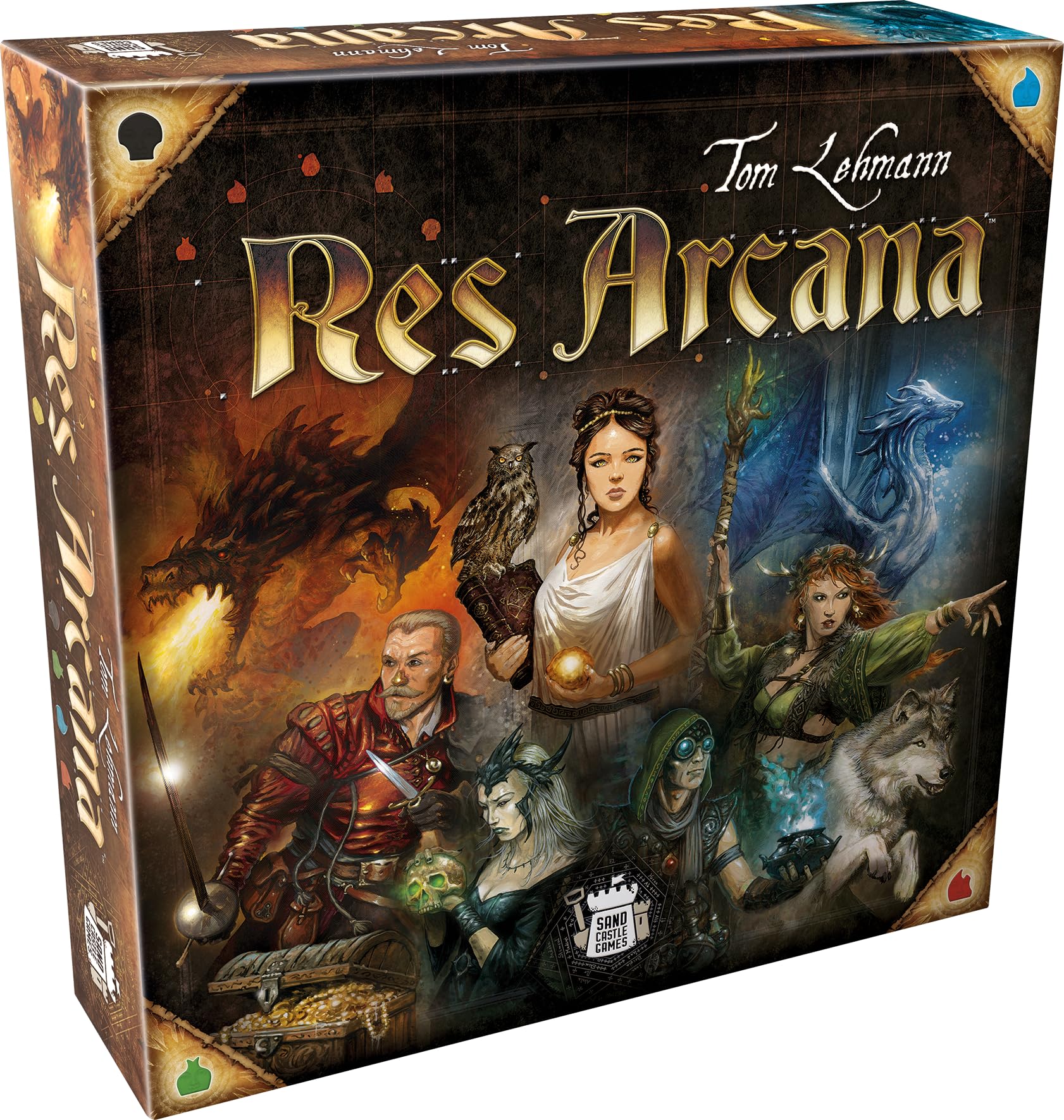Asmodee - RES ARCANA - Strategic Card Game from 12 Years - Ace d'Or Expert 2020 - Fantasy Universe - Optimization & Resource Management - 2 to 4 Players - 60 Min - In French - Sand Castle