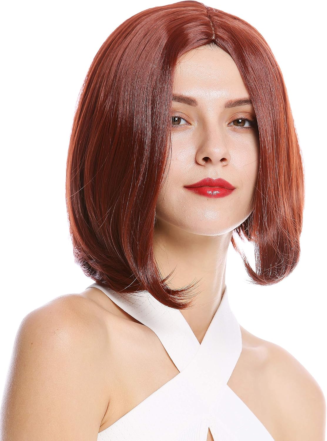 WIG ME UP - YZF-4370-35 Lady Quality Wig Cosplay short shoulder length Bob Longbob straight middle parting auburn copper brown - Image 4