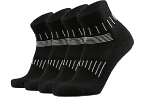 RedHero Men's Merino Wool Cushion Low Cut Quarter Socks Outdoor Hiking Hike Light Trail Running Performance Moisture Control