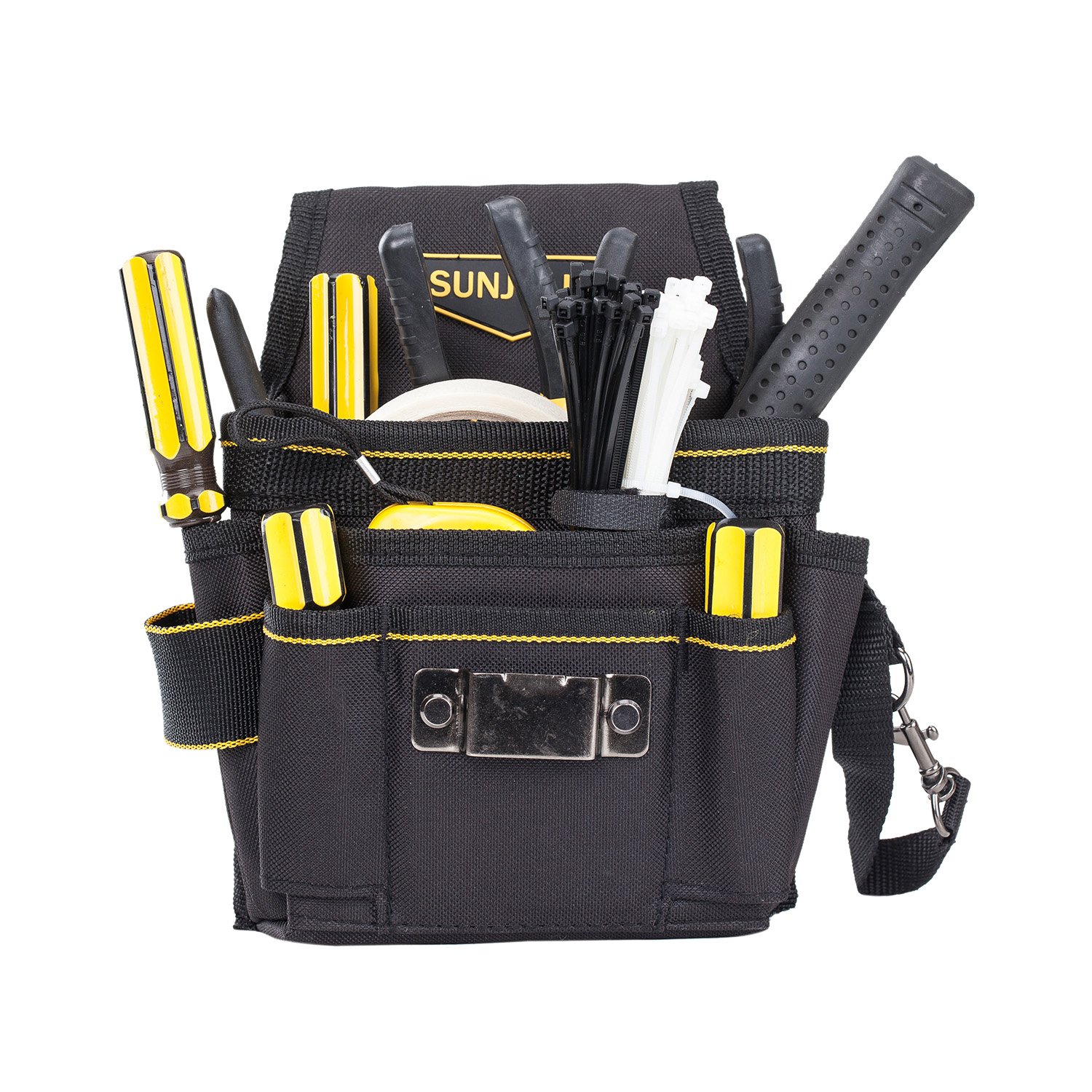 Durable Tool Pouch with Maintenance and Electrician\'s Holsters for Tools, Flashlight, Keys (Adjustable Waist Strap)