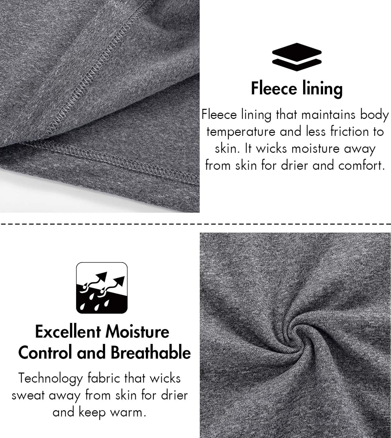 LAPASA Men's 1 or 2 Pack Thermal Underwear Tops Fleece Lined Base Layer Top M09 at  Men’s Clothing store