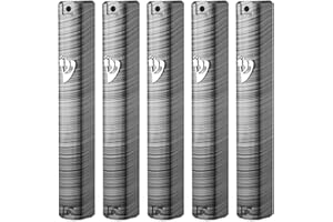 SUPER STAM MEZUZAH CASE Holder (shidell) בית מזוזה Plastic Silver shin Rectangle Shape Waterproof Rubber Cork lot of 5 (Black and Silver Lines, 15 (for 15 cm Scroll))