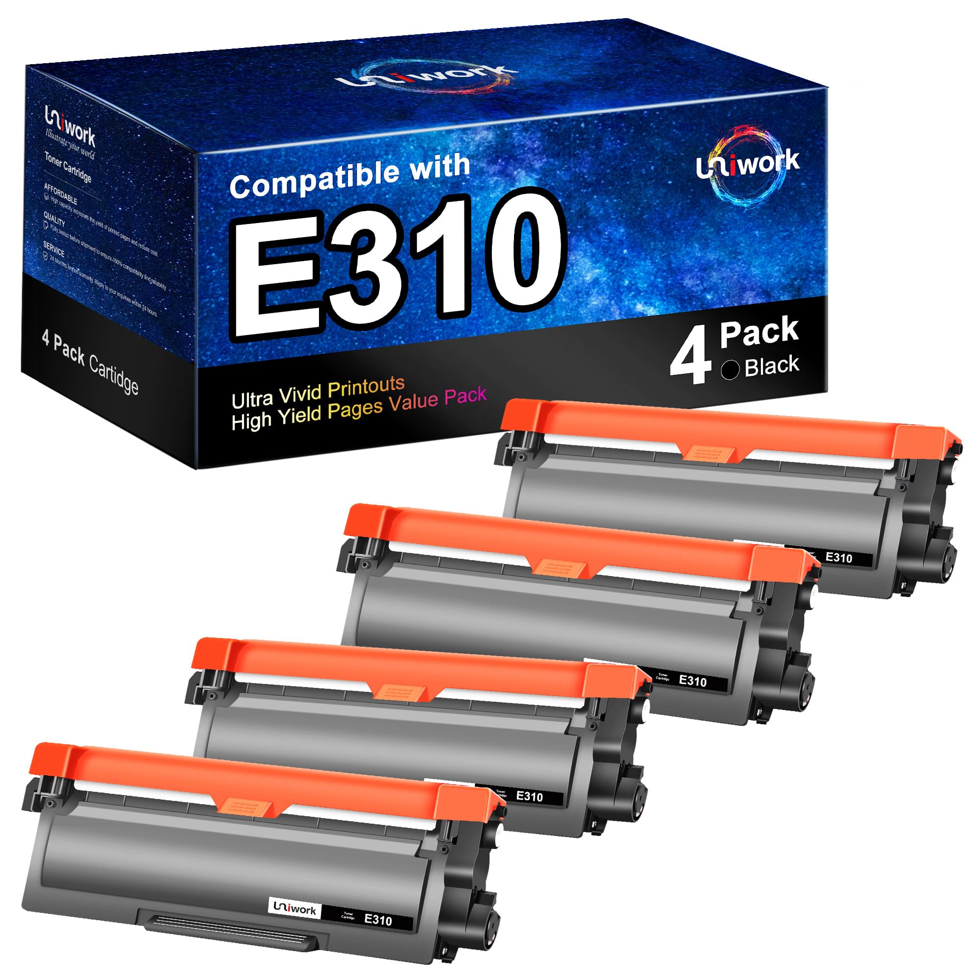 E514dw E515dw Toner 2 Pack 2-Pack Black Toner Cartridge For Dell E310, E514dw, E515dw, E515dn Printers – P7RMX Dell Laser Printer Toner
