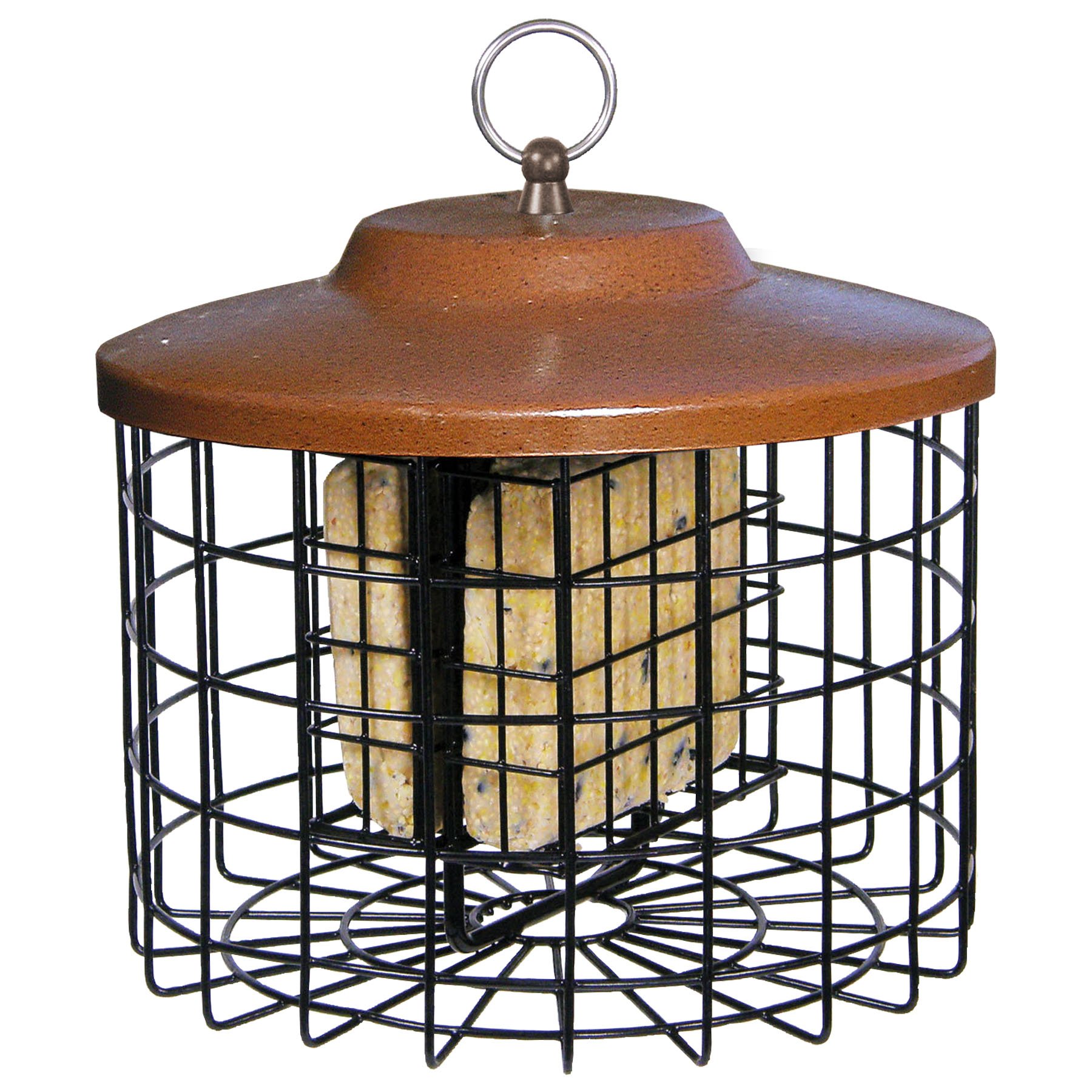 Squirrel-X Squirrel Proof Suet Bird Feeder, 2 Suet Cake Capacity, Brown