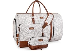 TIBES Convertible Garment Duffel Bag for Travel - Carry On Garment Bags With Toiletry Bag Large Weekender Bag for Men Women 2 in 1 Hanging Suitcase Suit Travel Duffel Overnight Bags 4pcs Set