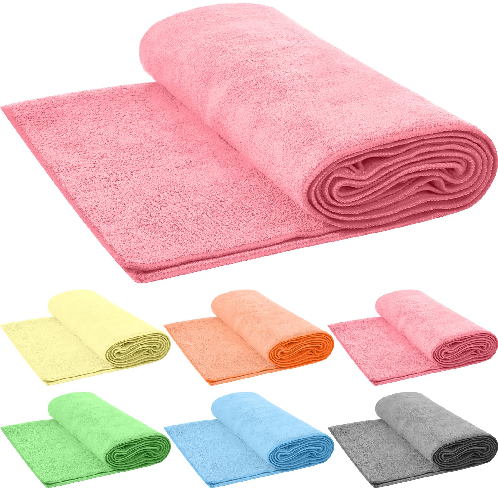Photo 1 of Breling 6 Pcs Hot Yoga Towels Bulk Non Slip Microfiber Anti Slip Absorbent Multicolor Wicking Pilates Yoga Mat Towel for Women Men Pilates, 27" x 72" (Multicolor)