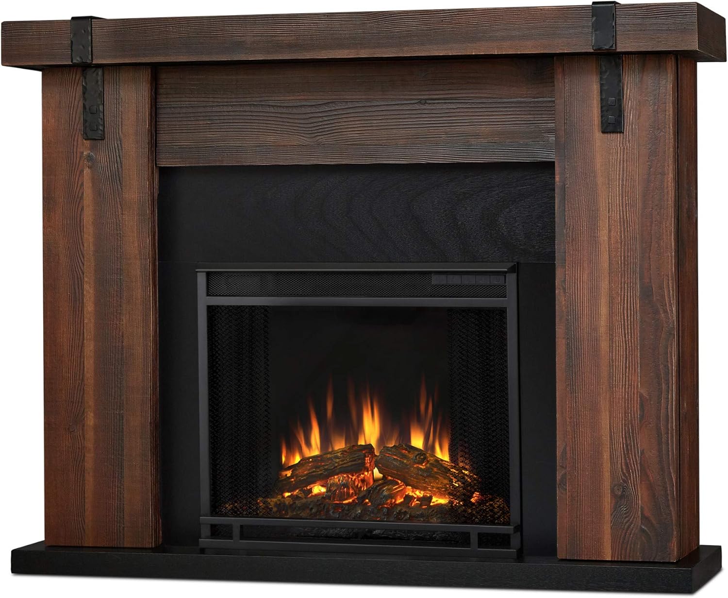 Real Flame Aspen Electric Fireplace, 48.5” L x 13.5” W x 38.19” H, Chestnut Barn Wood