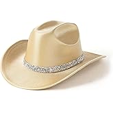 EOGIMI Cowboy Hat for Women Men Bling Diamond Party Disco Cowgirl Hat