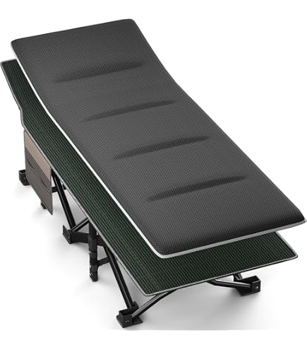 Lit De Camping Pliant NAIZEA Pour Adulte, Gris, 75.2 X 26.8 X 11 Pouces - NEUF