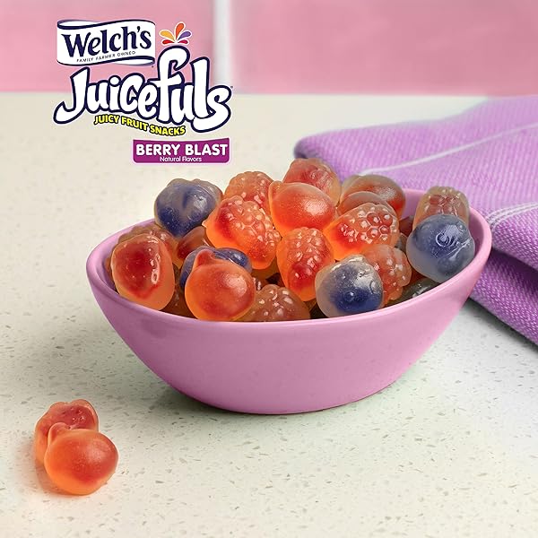 WELCH’S JUICEFULS JUICY FRUIT SNACKS, BERRY BLAST, FRUIT GUSHERS, SHARING SIZE BAGS, 7 OZ (PACK OF 1)