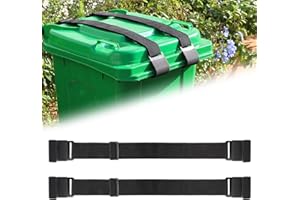 QUFA Heavy Duty Trash Can Lock Strap - Adjustable Metal Double Claw Design to Secure Garbage Can Lid, Prevent Squirrels, Dogs, Raccoons & Wind Mess - Outdoor Trash Can Lock (2 Pack)