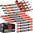 VULCAN Complete Axle Strap Tie Down Kit s - PROSeries - Includes (4) 22 Inch Axle Straps, (4) 36 Inch Axle Straps, and (4) 8' Snap Hook Ratchet Straps