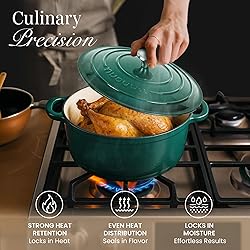 Nuovva Enamelled Cast Iron Dutch Oven Pot with Lid