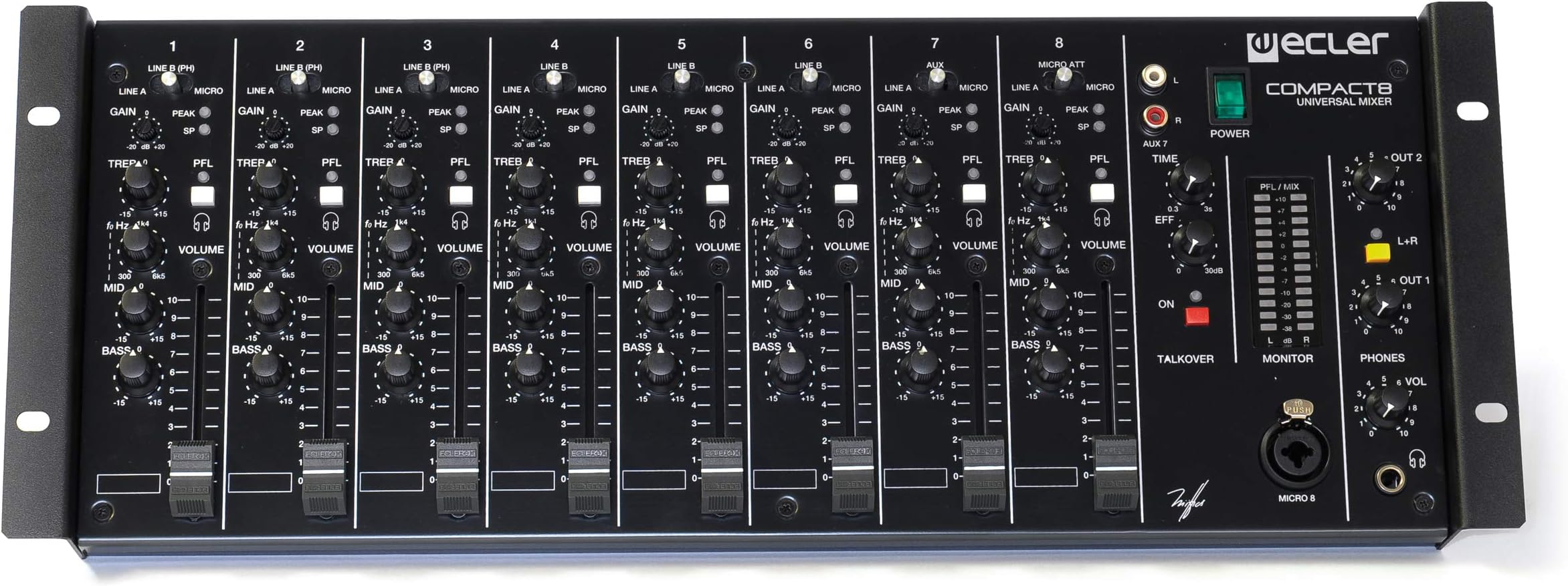 Ecler Compact 8 Universal Mixer 8-Channel 19"