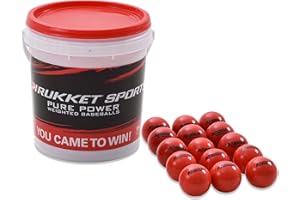 RUKKET SPORTS Rukket Pure Power Weighted Baseball/Softball Heavy Training Balls (1 Pound, 2 7/8-inch), Practice Hitting, Batting and Pitching with Complete Control, Choose 15-Pack, 9-Pack, 3-Pack, OR Bucket Holder