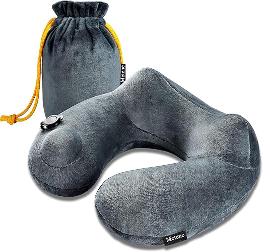 Amazon Com Metene Travel Pillow For Airplanes Inflatable Neck