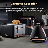 Tower Cavaletto 4-Slice Toaster Stainless Steel Defrost Reheat Rose Gold 1800W view 3