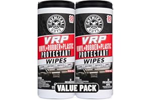 Chemical Guys VRP Vinyl, Rubber, Plastic Shine and Protectant Wipes Canister (30 ct) (2 Pack) – Quick Detail Wipes for Interior & Exterior Surfaces