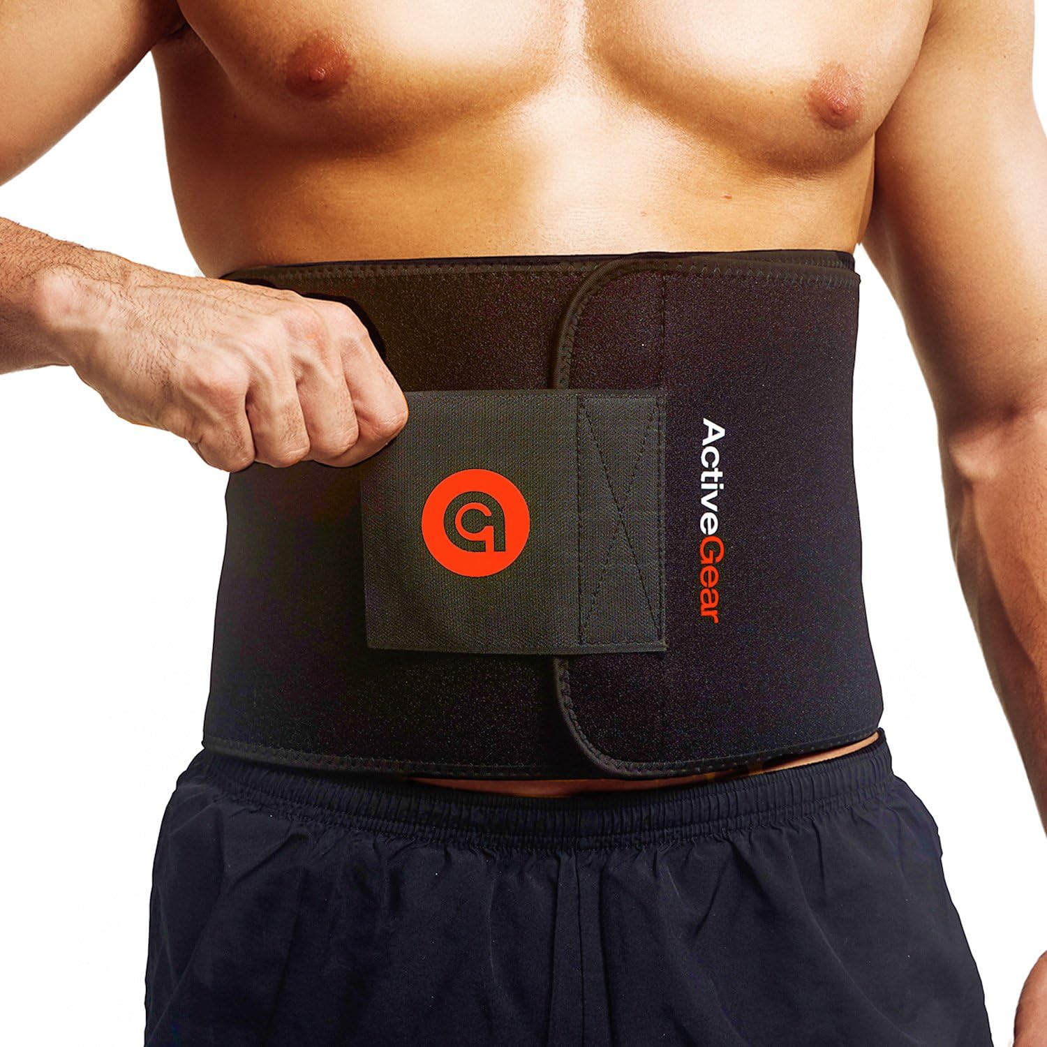 ActiveGear Waist Trimmer Belt Slim Body Sweat Wrap for Stomach and Back Lumbar Support: Sports & Outdoors