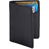 NKPT Premium Leather Credit Card Holder Wallet for Men | Slim RFID Blocking Wallet, Gray