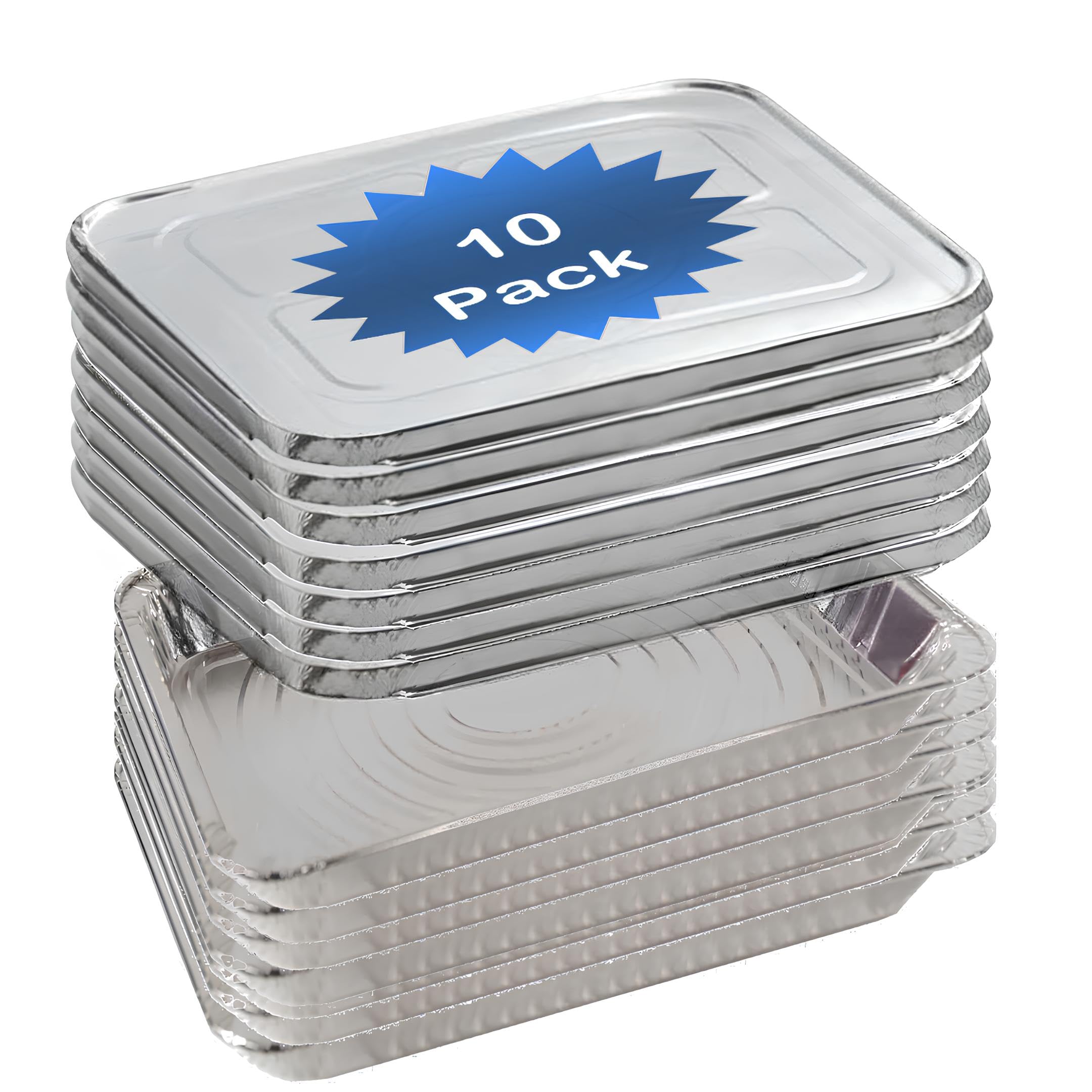 Photo 1 of INFINITY EL Disposable Aluminum Foil Pans with Lids 10 Pack | Half-Size 12.5"x 10"x 2.5" Deep Disposable Baking Pan | Heavy Duty Aluminum Pan for Roasting Turkey, Lasagna, Thanksgiving, Christmas