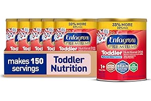 Enfagrow PREMIUM Toddler Nutritional Drink, Made with Real Milk, Brain-Building Omega-3 DHA, Nutrients and Prebiotics for Growth & Immune Support, Non-GMO, Toddler Milk Powder, 32 Oz Can, 6 Count