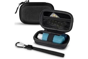 MEDMAX Inhaler Case, Hard Shell Protective Travel Carrying Case, Fits Standard Rescue & New Albuterol Inhaler Devices Up to 4 Inches, Device Not Included, Black