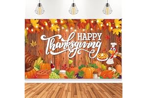 COQUETTEBOW012 Large Happy Thanksgiving Banner Decorations | Thanksgiving Sign Outdoor with Turkey, Pumpkins and Maple Leaf for Yard, Porch, Home, Indoor Party Gifts & Photo Booth Backdrop