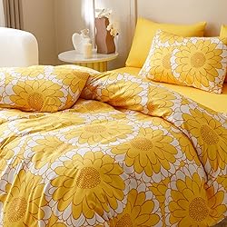Cottonight Yellow Floral Comforter Set Full