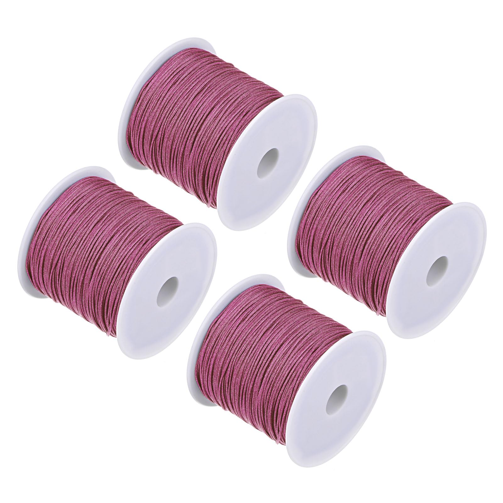 CoCud Nylon Knotting Cord, 0.8mm Dia 50 Yards 45m Length, Nylon Soft Smooth Beading Thread Charm Pink - (Applications: for DIY Craft Red), 4-Pieces