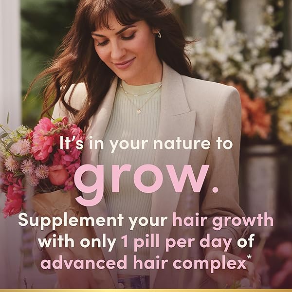 NATURE’S BOUNTY OPTIMAL SOLUTIONS HAIR GROWTH SUPPLEMENT WITH BIOTIN, HAIR GROWTH VITAMINS WITH BIOTIN SILICON & ARGININE, 1 PER DAY, 30 CAPSULES, ONE MONTH SUPPLY