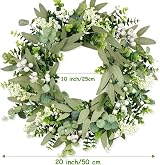 COLORSPEC Eucalyptus Wreath 20 Inch Front Door Decor Green Spring view 2
