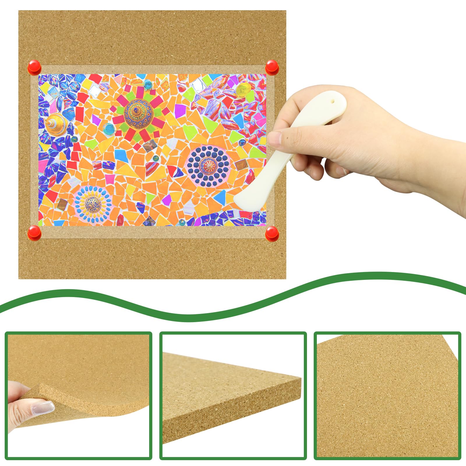 DLOnline Stained Glass Supplies - Heat Resistant Work Surface with Cutting Mat, 2 Burnishers, Tools & Kit for Table & Countertop Protection, 12 in