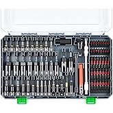 KOOPOOL 86 PCS Impact Driver Socket Set, Magnetic Nut Driver Set for Drill | Multi-Function Drill Bit Set with Right Angle Adapter, Universal Socket, Bit Holder, SAE Metric Sizes and Storage Case