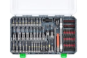 KOOPOOL Magnetic Impact Nut Driver Set, Metric & SAE Driver Bit Set with Socket Adapters, Bit Holder, Wing Nut Driver, Universal Sockets, Quick Release Extension, Power Bits