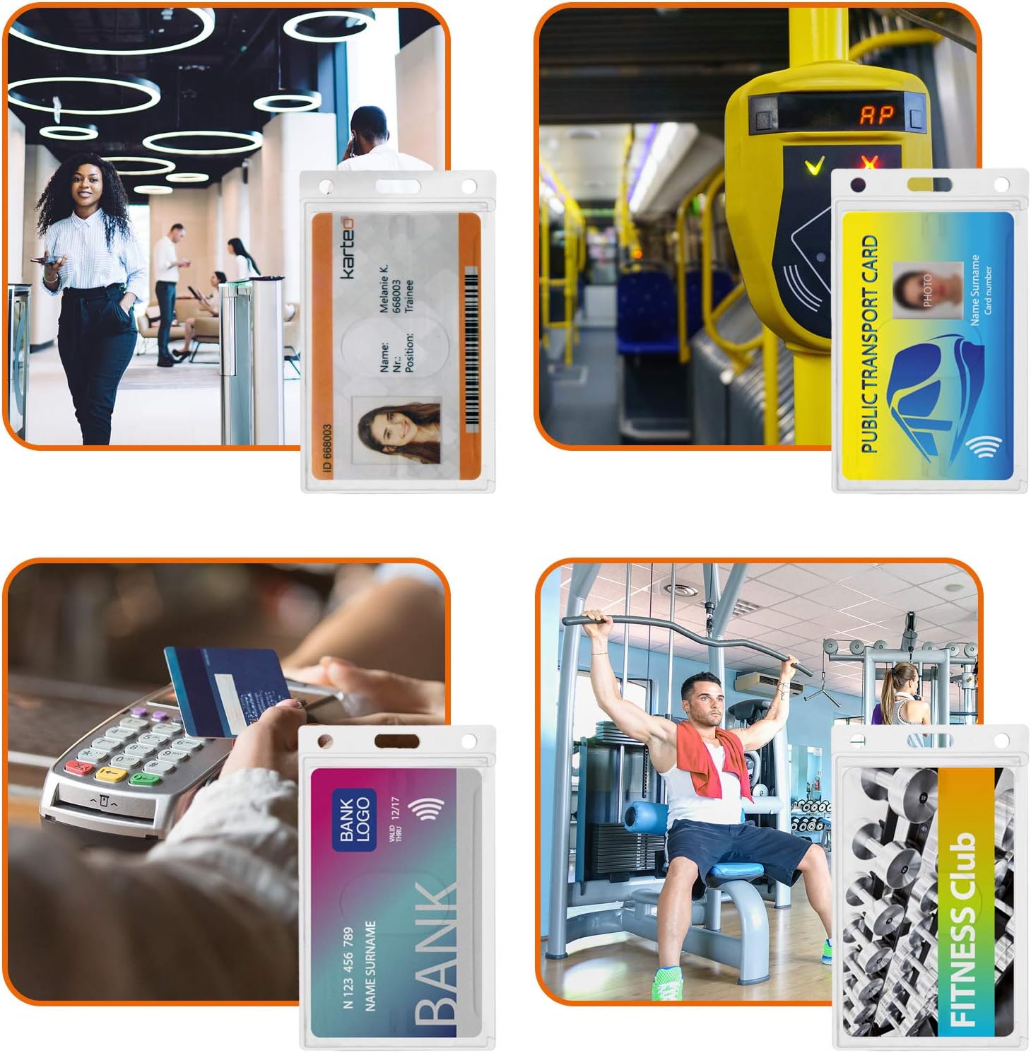 Karteo Kartenhalter Mit Daumenausschub Ausweishulle Transparent Vertikal Ausweishalter Aus Hartplastik Schutzhullen Fur Ausweise Namensschilder Werksausweise Karten Im Ec Kartenformat Amazon De Burobedarf Schreibwaren