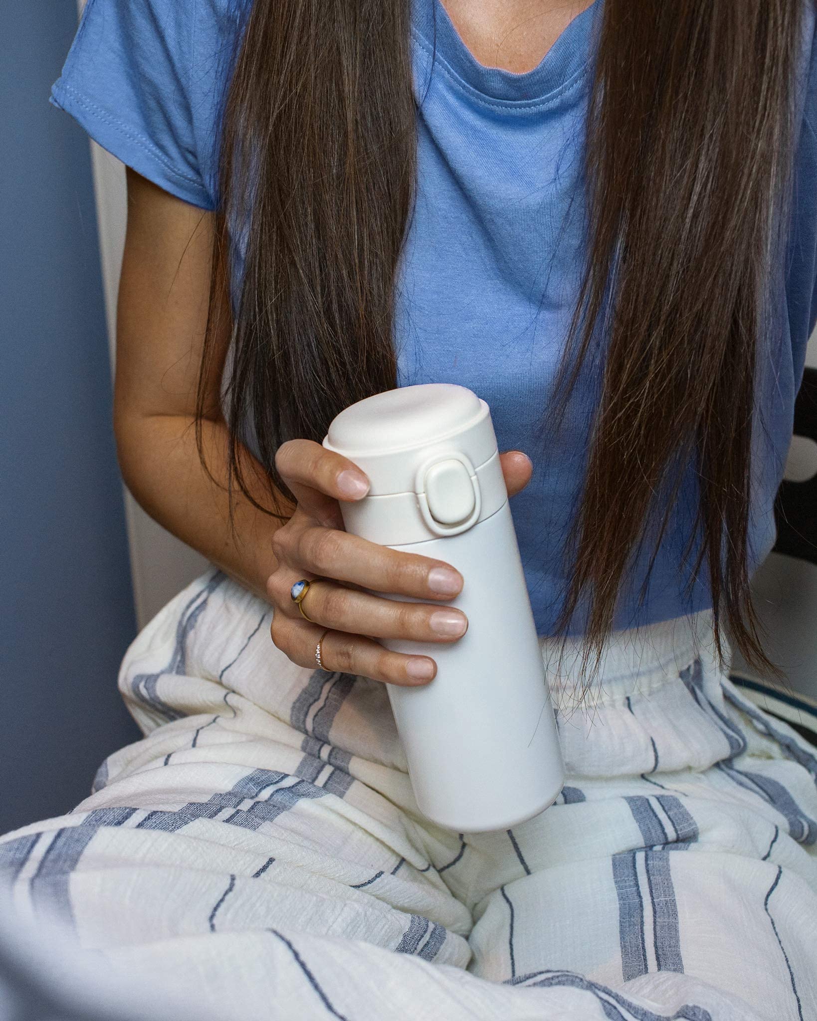 BOHORIA Coffeeholic Grande (450 ml) Thermal Mug, Coffee Mug to Go, Perfect as a Coffee to Go Mug, Insulated Mug for School, University or Sports, Travel Mug (Ivory)