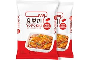 NOODLE NINJA’s Yopokki Tteokbokki Rice Cake - Korean Snacks - Korean Rice Cakes Tteokbokki - (2 Pack, SweetNSpicy)