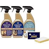 Granite Gold Home Care Collection Daily Cleaner, Polish, All-Surface Spray, and Scrub Sponge Combo Pack to Clean and Protect 