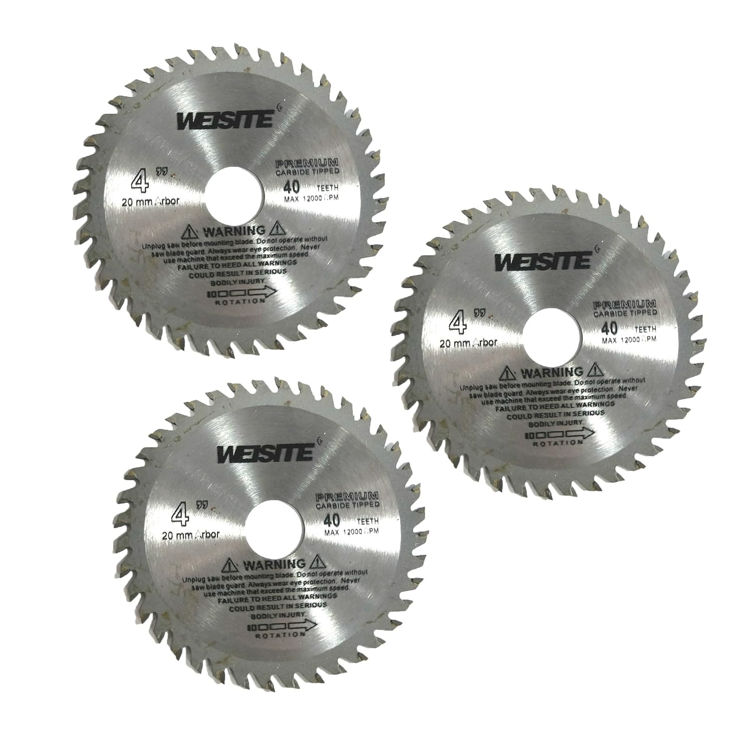 Antrader 4" Diameter 30/40 Toothed Circular Saw Cutter for Woodworking Pack of 3 (40 Toothed)