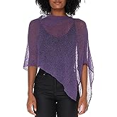 SHU-SHI Women’s Sheer Knit Poncho Shrug – Lightweight Summer Cover Up, Bolero, Pullover Sweater, One Size Fits Most