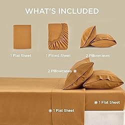 Bedsure Linen Sheets - Queen Size Bed, Blend from
