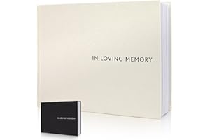 ZICOTO Beautiful Linen Funeral Guest Book for The Celebration of Life - The Perfect in Loving Memory Book with Ample Space to Sign in for Guests - Premium Craftsmanship for Honoring Loved Ones