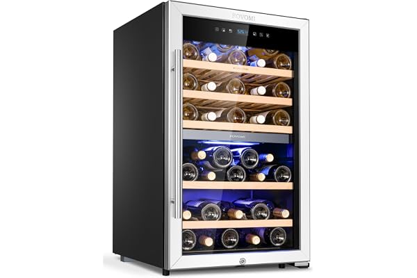 FOVOMI Wine Fridge 52-bottle Wine Cooler Refrigerator Dual-Zone