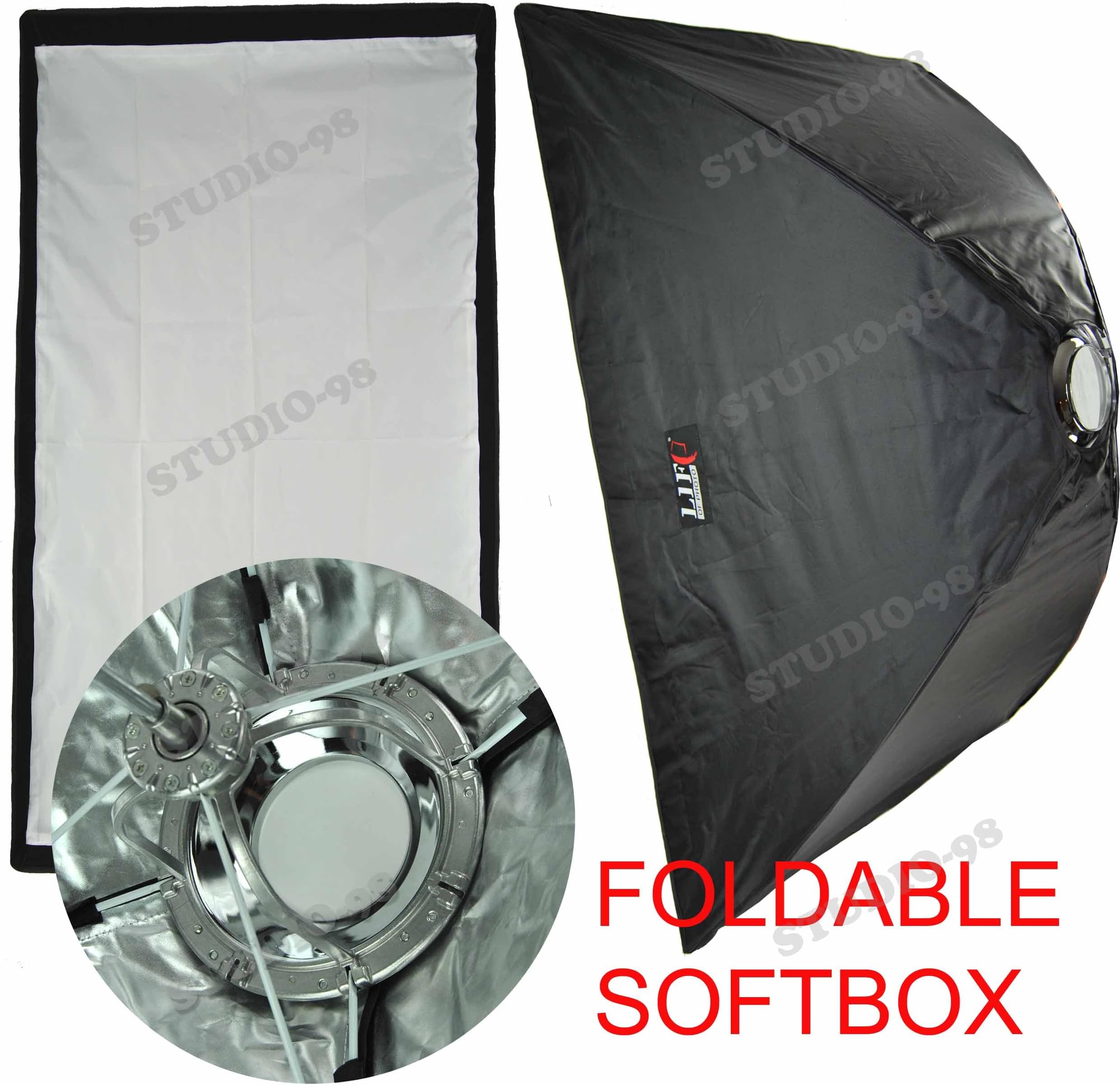 32 X 48 Inch Foldable Umbrella Like Collapsible Rectangular Softbox (80 X 120 Cm) + Ring for Bowens Gemini Esprit Flash Light