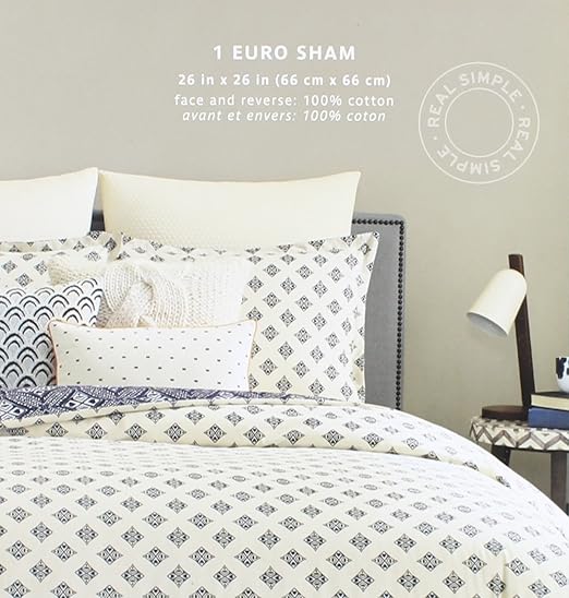 Amazon Com Real Simple European Pillow Sham From The Luna Bedding