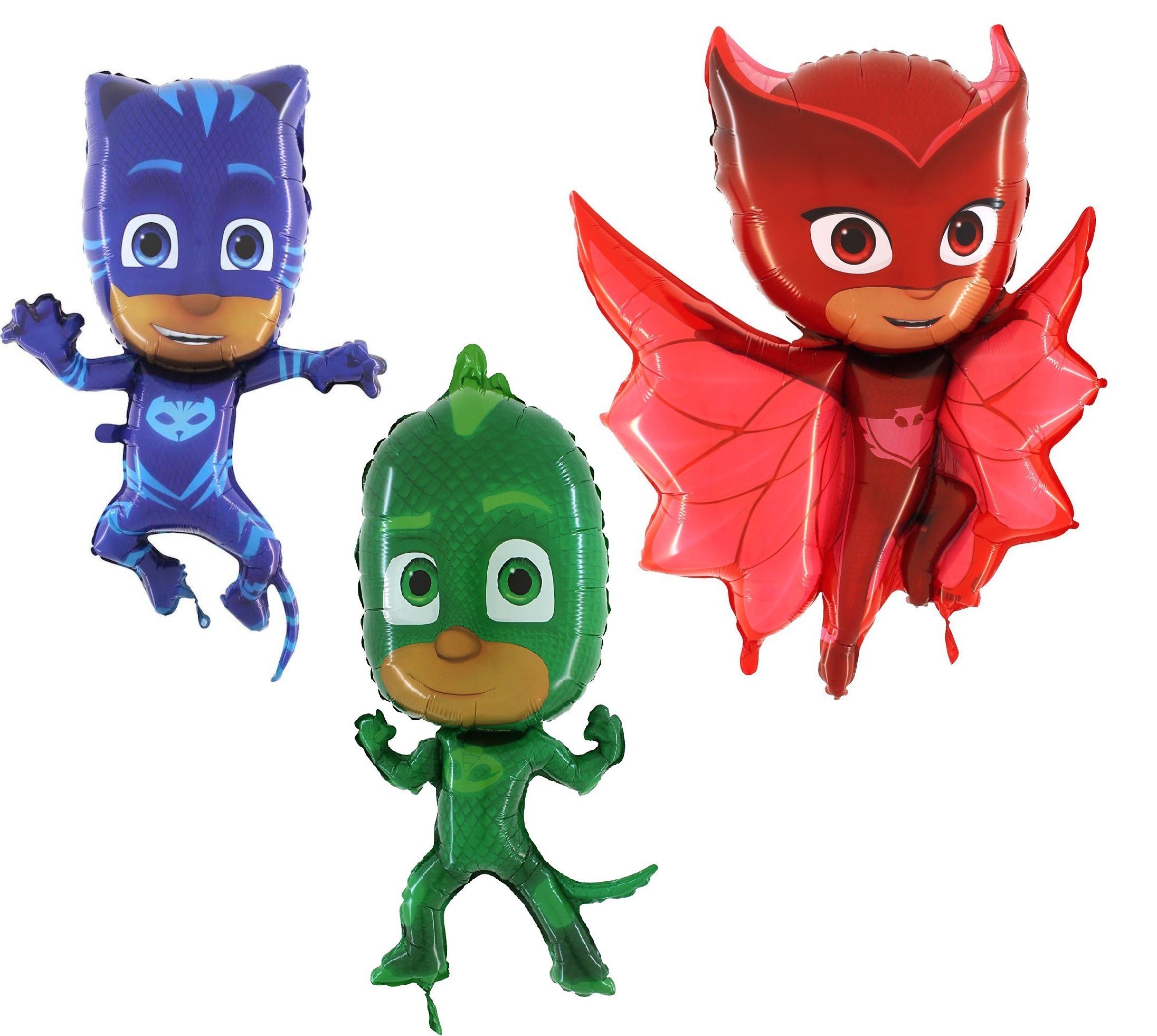 Toyland® Set of 3 PJ Masks Foil Shape Character Balloons - Catboy, Gekko & Owlette - Children's Party Supplies