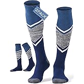 FITRELL 2/3 Pack Merino Wool Ski Socks for Snowboarding, Full Cushioned Winter Thermal Knee-high Warm Socks for Men and Women