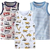 HUAER& Toddler Boys' 2-3 Pack Tank Tops